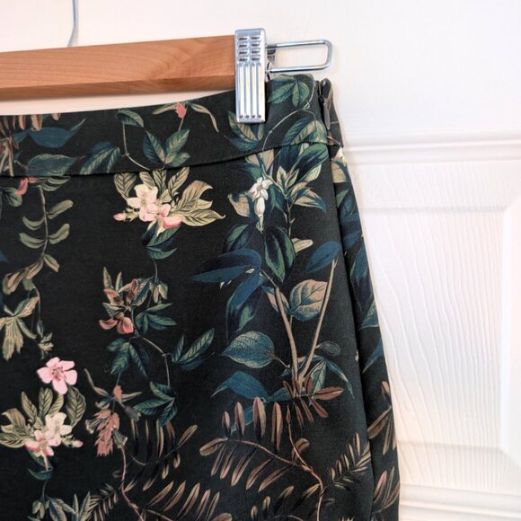 RW&CO mini skirt green floral print size 0 - Picture 3 of 16